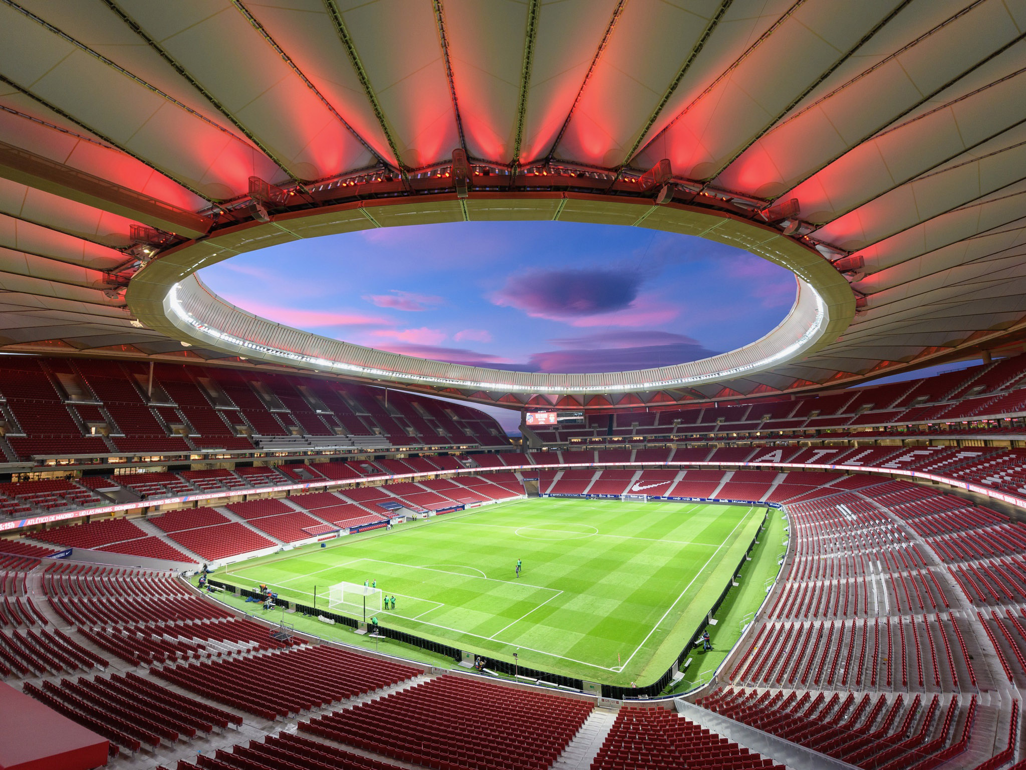 Новые футбольные стадионы. Стадион Метрополитано Атлетико Мадрид. Стадион Метрополитано в Мадриде.